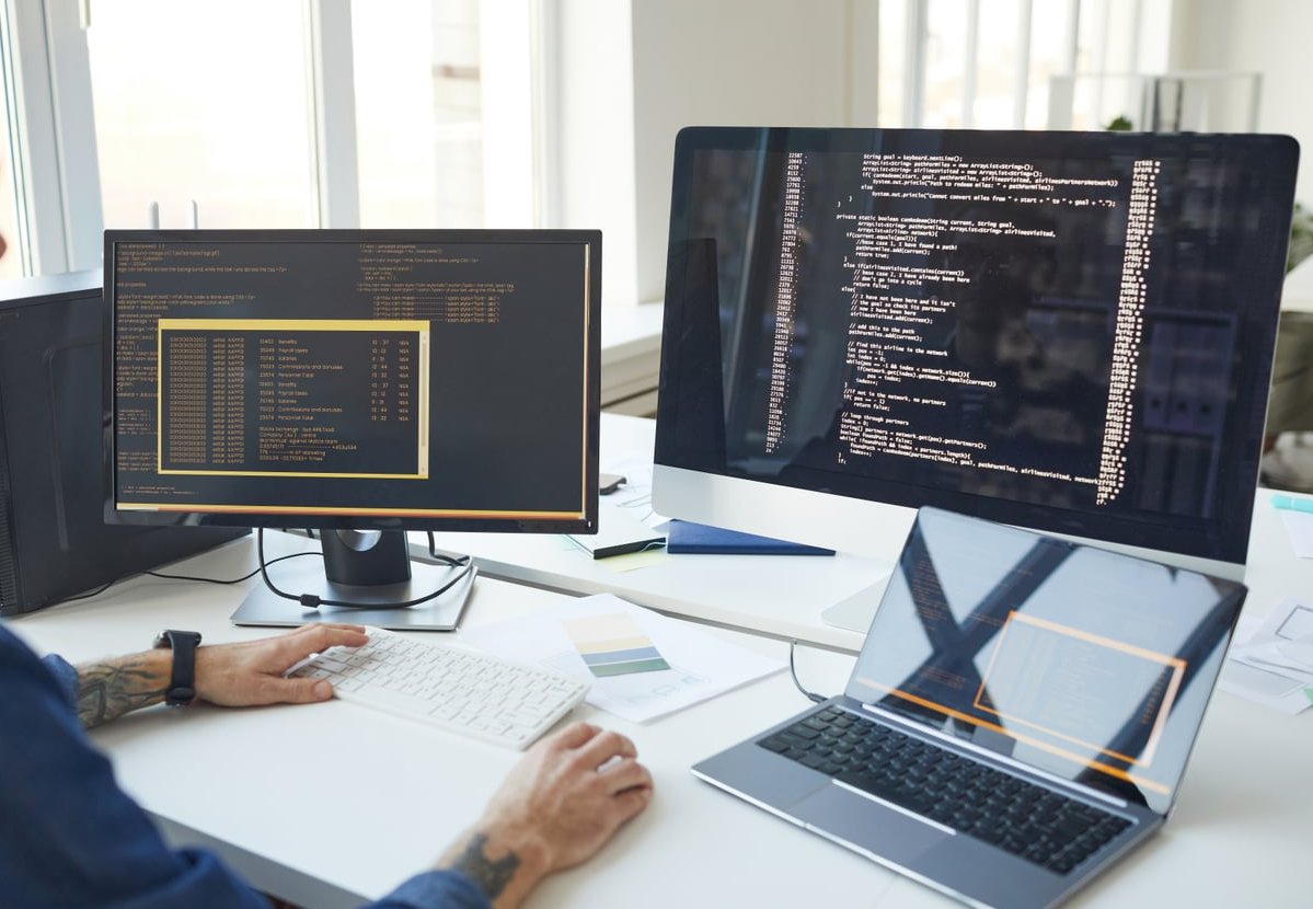 json code on laptop